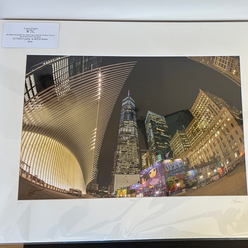 Loren Fisher WTC Night New York Photo Print in Frame